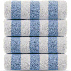 30x60‎ Inch Light Blue 4-Pack Cabana Thick Stripe Cotton Turkish Beach Towels